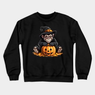 Halloween Pumpkin Monkey Crewneck Sweatshirt